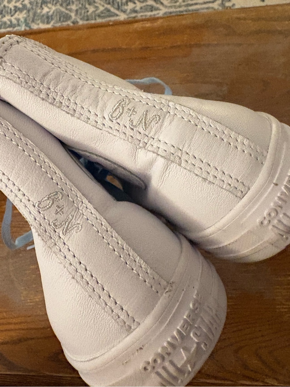 Converse Just Married Wedding White Leather High-Top Sneakers - Picture 2 of 6